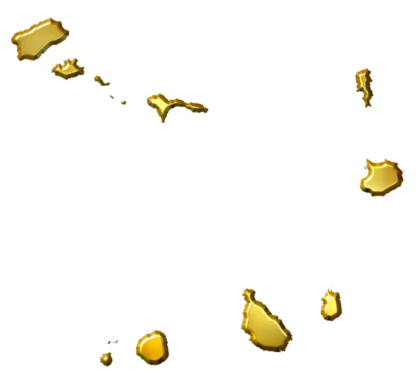 Πράσινο Ακρωτήριο 3d χάρτη χρυσή — Φωτογραφία Αρχείου