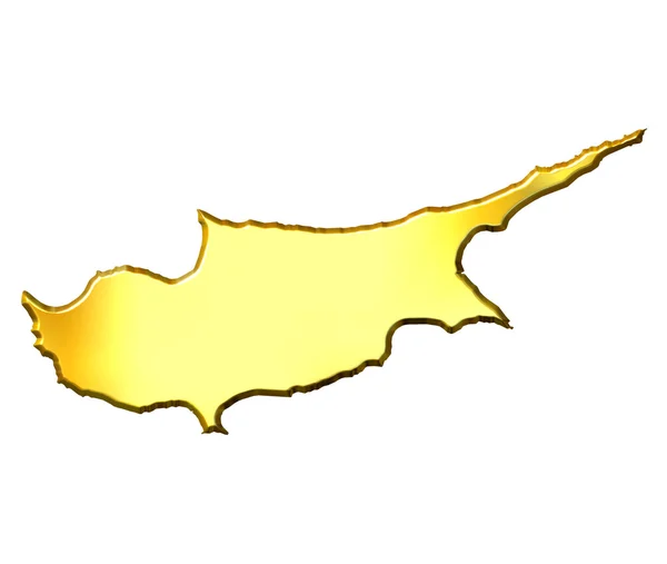 Cyprus 3d Golden Map — Stock Photo, Image