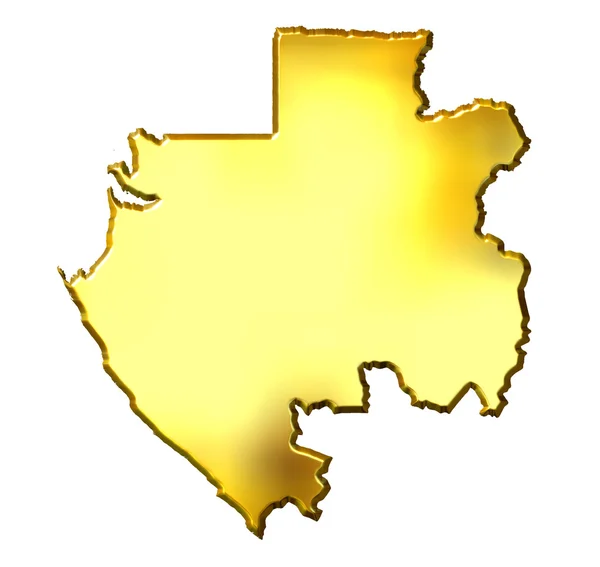 Gabon 3d Golden Map — Stock Photo, Image