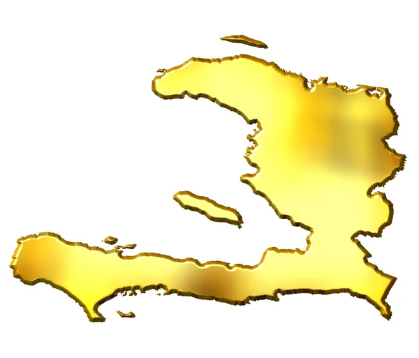 Haiti 3d Golden Map — Stock Photo, Image