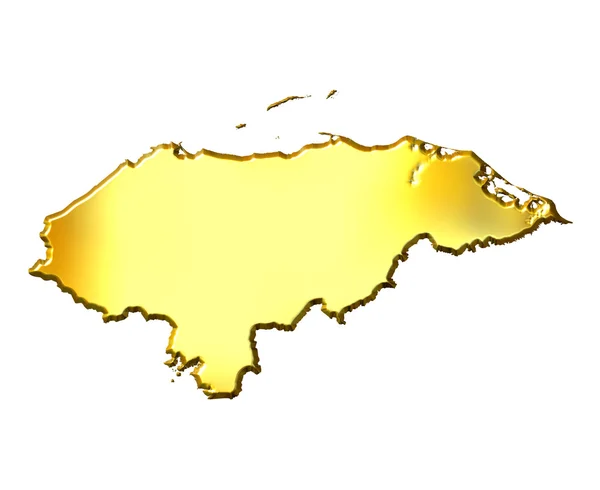 Honduras 3d Golden Map — Stock Photo, Image