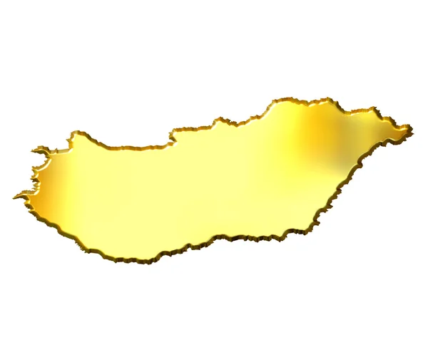 Hungary 3d Golden Map — Stock Photo, Image