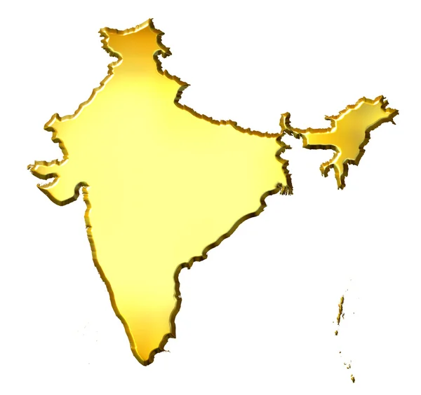 Золотая карта Индии — стоковое фото