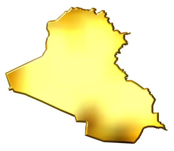 Irak Carte dorée 3d — Photo