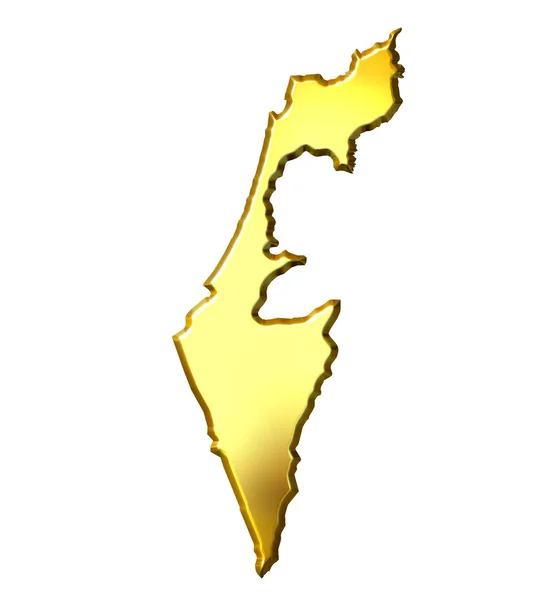 Ισραήλ 3d χάρτη χρυσή — Φωτογραφία Αρχείου
