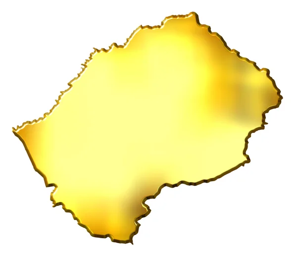Lesotho 3d Golden Map — Stock Photo, Image