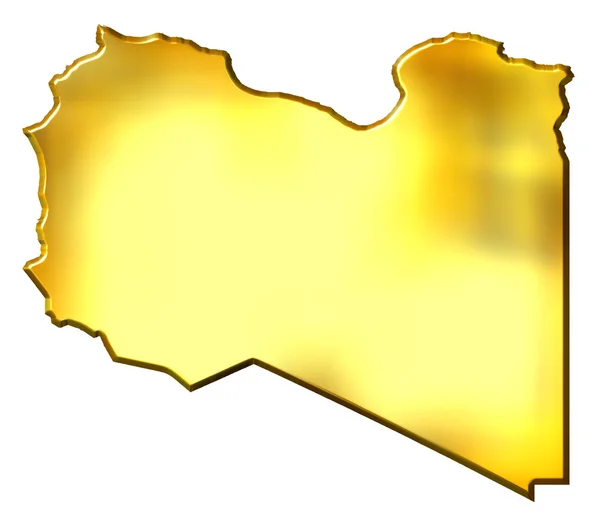 Libia 3d Mappa d'oro — Foto Stock