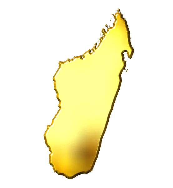 Madagáscar 3d mapa dourado — Fotografia de Stock