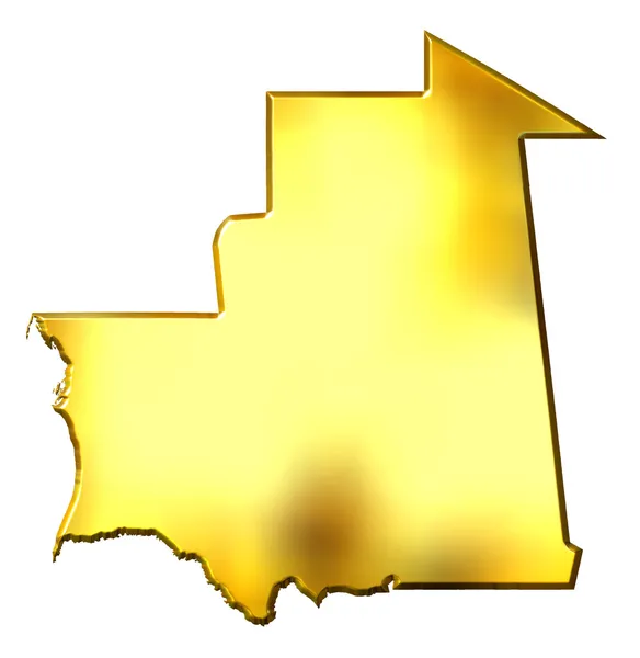 Mauritania 3d mapa de oro —  Fotos de Stock