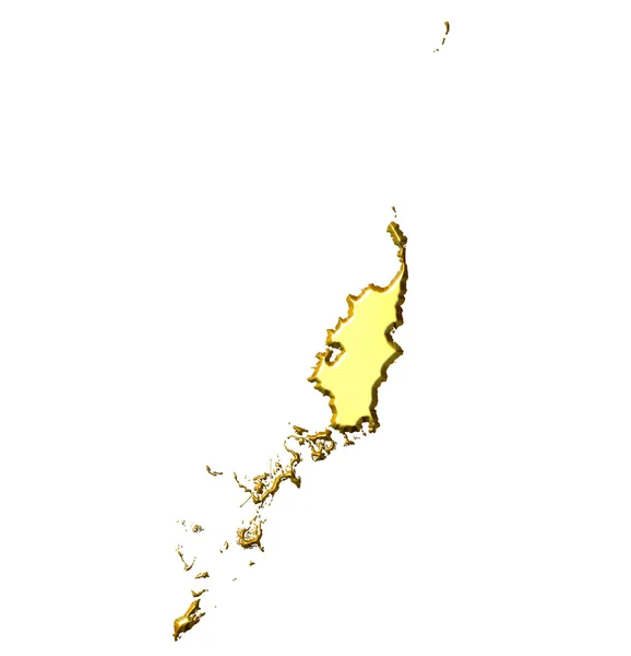 3D-gouden kaart van Palau — Stockfoto