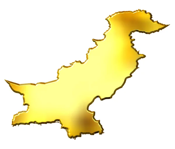 Paquistão 3d mapa dourado — Fotografia de Stock