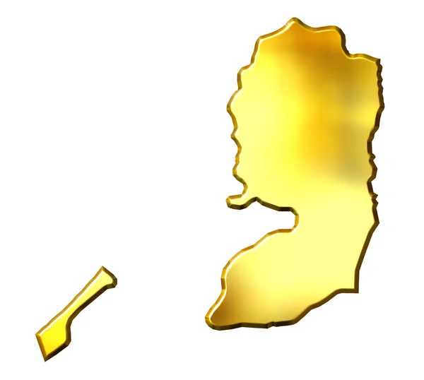 Palestina 3d goldene Karte — Stockfoto