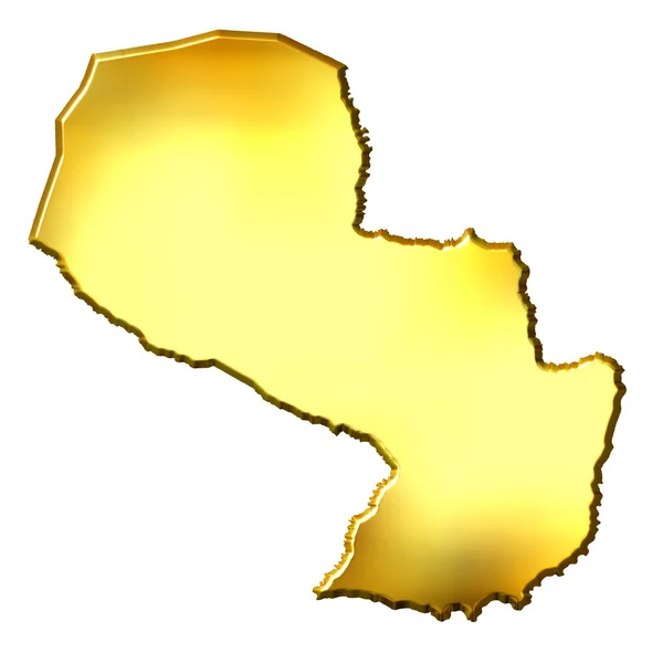 Paraguay 3d goldene Karte — Stockfoto