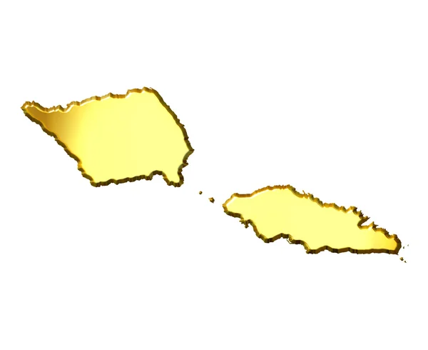 Samoa 3d Golden Map — Stock Photo, Image