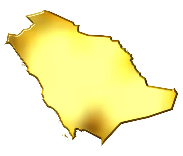 Saudi Arabia 3d Golden Map — Stock Photo, Image