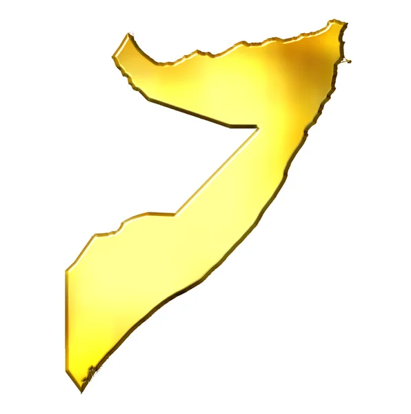 Somalia 3d Mappa d'oro — Foto Stock