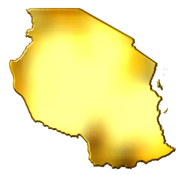Tanzania 3d mapa de oro — Foto de Stock