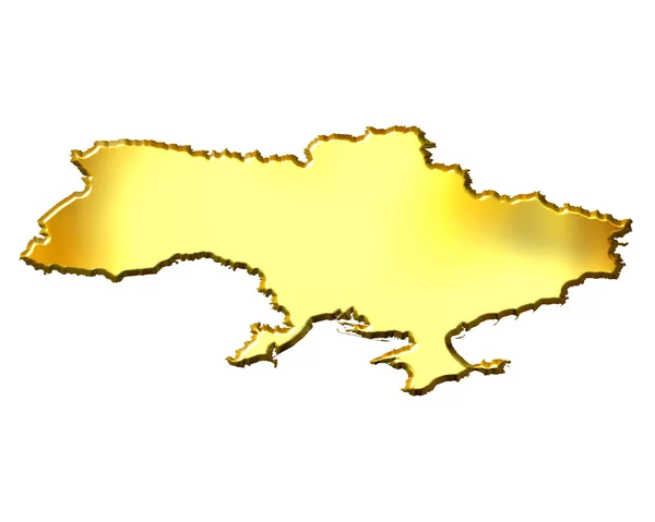 Ukraina 3d gyllene karta — Stockfoto