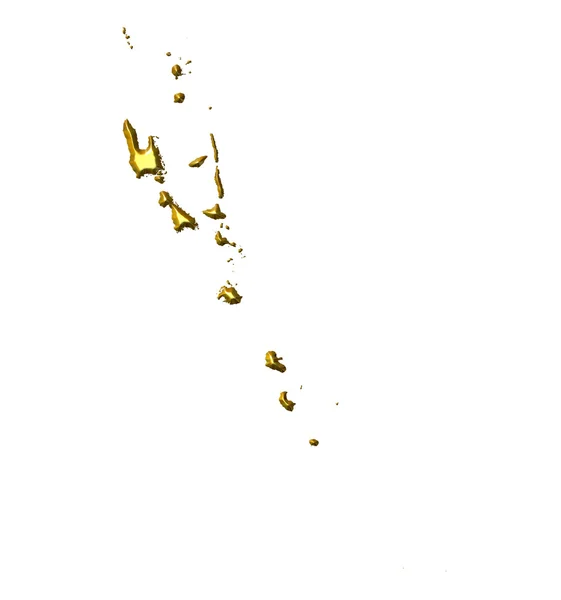 Vanuatu 3d mapa de oro — Foto de Stock