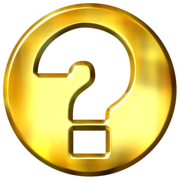 3D Golden Question Sign — Stock Photo, Image