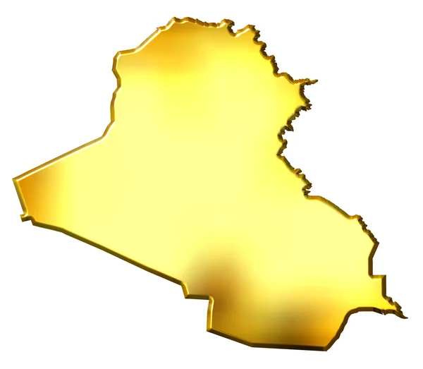 Iraq 3d Golden Map — Stock Photo, Image