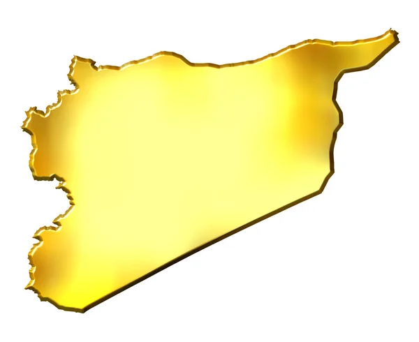 Syria 3d Golden Map — Stock Photo, Image