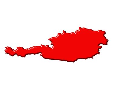 Avusturya Ulusal renk ile 3d harita