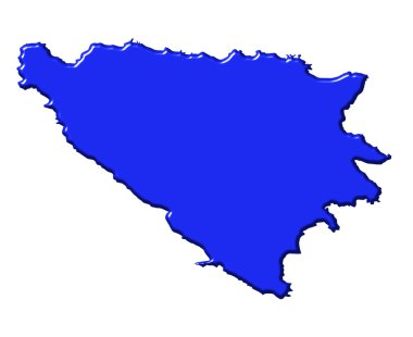 Bosna-Hersek Ulusal renk ile 3d harita