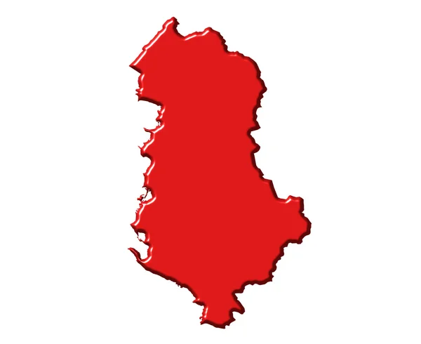 Αλβανία 3d χάρτη με εθνικό χρώμα — Φωτογραφία Αρχείου