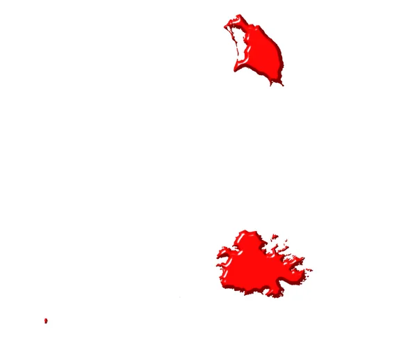Ulusal renkle Antiqua ve barbuda 3d harita — Stok fotoğraf