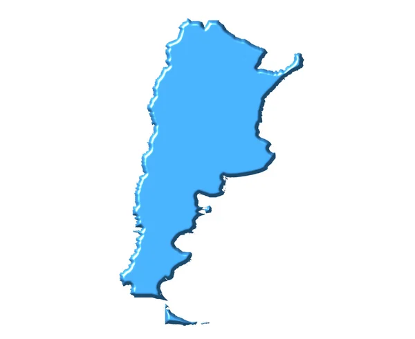 阿根廷与民族色彩的 3d 地图 — 图库照片