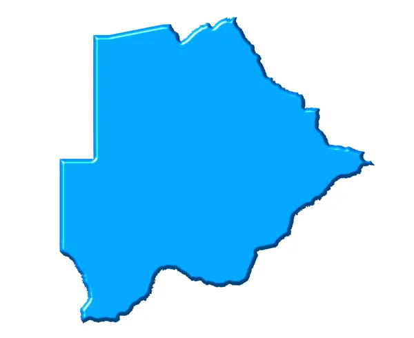 Botswana carte 3d avec la couleur nationale — Photo