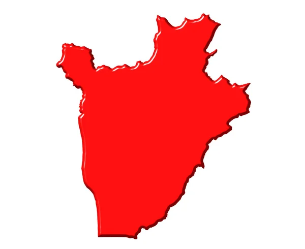 Μπουρούντι 3d χάρτη με εθνικό χρώμα — Φωτογραφία Αρχείου