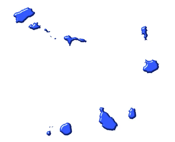 Cabo Verde mapa 3d con color nacional — Foto de Stock