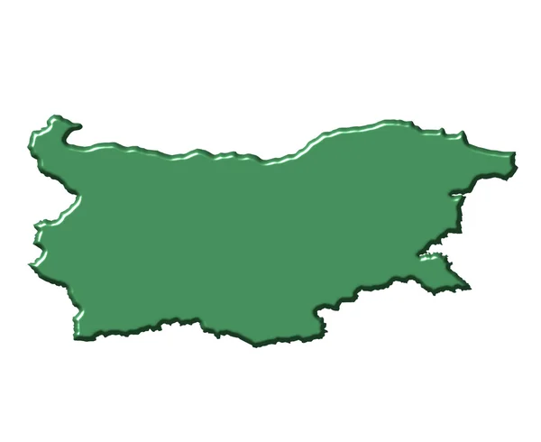 Bulgaria mapa 3d con color nacional — Foto de Stock