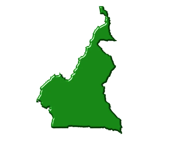 Camerún mapa 3d con color nacional —  Fotos de Stock