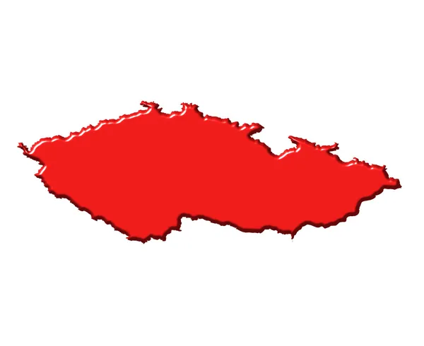 República Checa mapa 3d com cor nacional — Fotografia de Stock