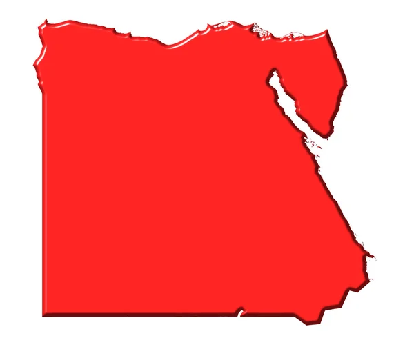 Egito 3d mapa com cor nacional — Fotografia de Stock