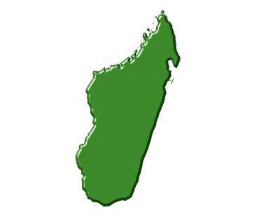 Madagaskar Millî renk ile 3d harita