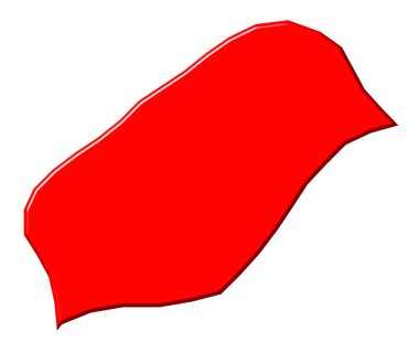 Monaco 3d map with national color