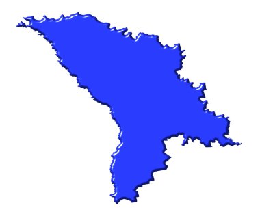 Moldova 3d map with national color