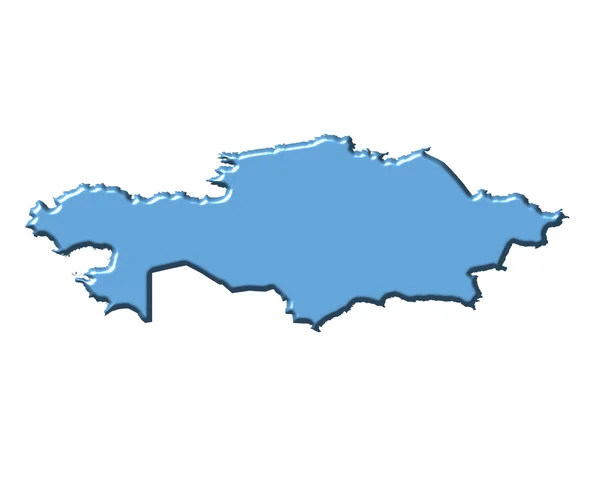 Kazajstán mapa 3d con color nacional — Foto de Stock