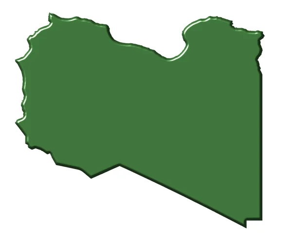 Libia mapa 3d con color nacional —  Fotos de Stock