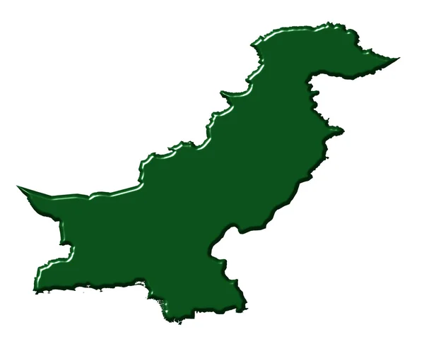 3d χάρτη Πακιστάν με εθνικό χρώμα — Φωτογραφία Αρχείου