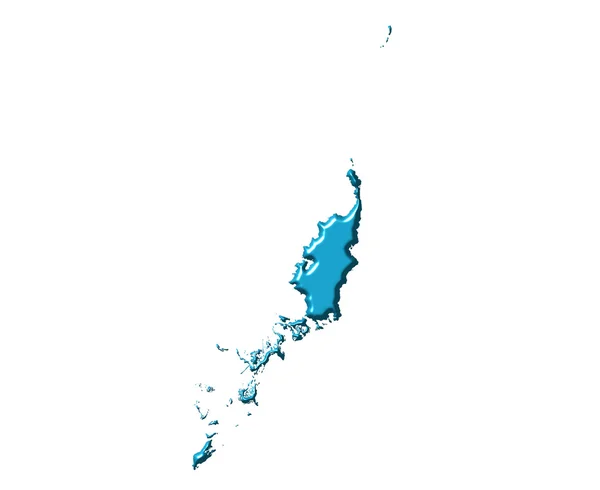 Palau 3d mapa com cor nacional — Fotografia de Stock