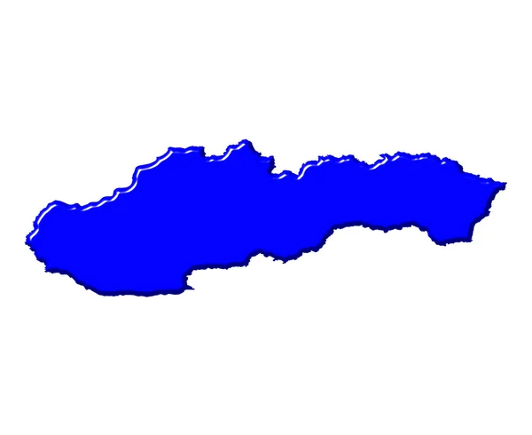 Eslováquia 3d mapa com cor nacional — Fotografia de Stock