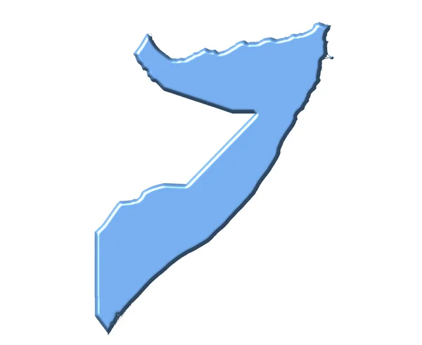 Somálsko 3d mapa s národní barvy — Stock fotografie