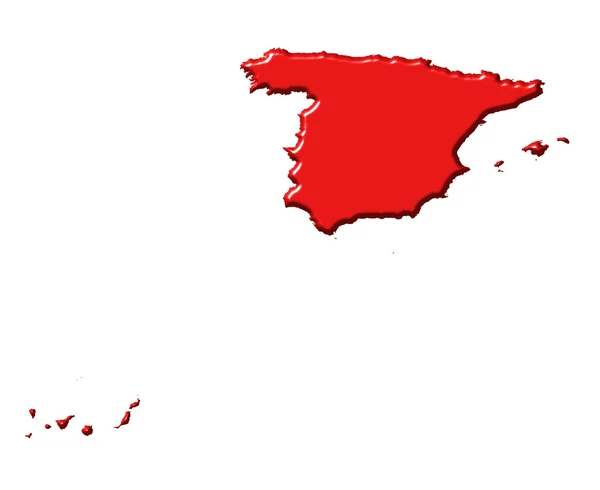 Spain 3d map with national color — Stock Photo, Image