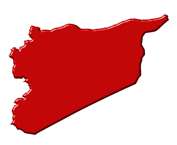 Siria mapa 3d con color nacional — Foto de Stock