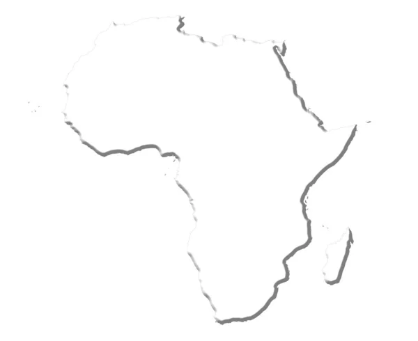 Africa 3D White Mappa — Foto Stock